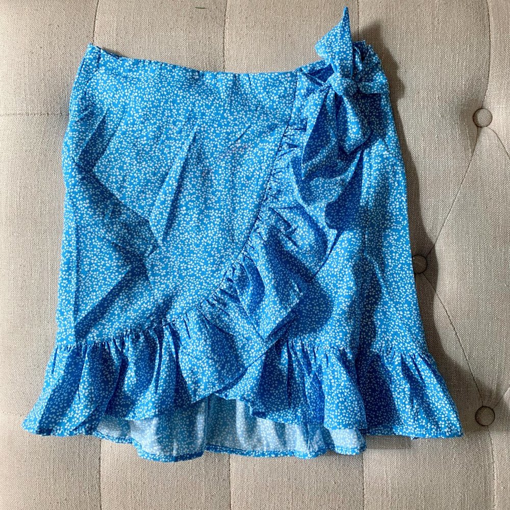 Blue Flowy Skirt